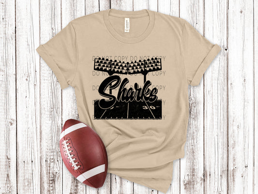 Sharks Football Field BLK - DTF
