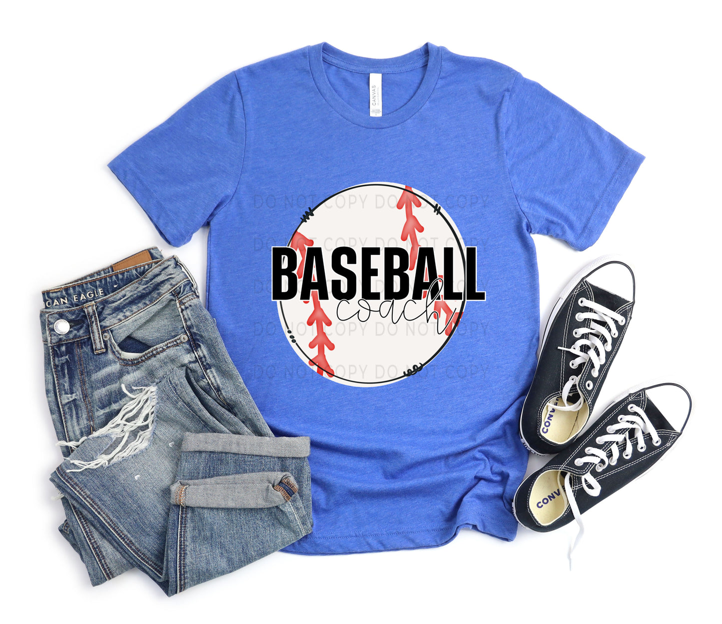 Baseball Coach White Outline -DTF