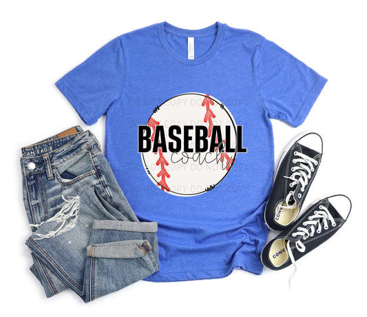 Baseball Coach White Outline -DTF