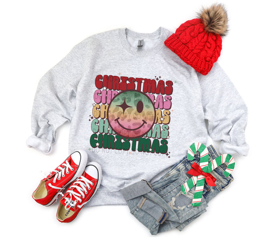 Christmas Stacked Leopard Happy Faces - DTF