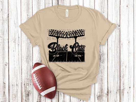 Black Cats Football Field BLK - DTF
