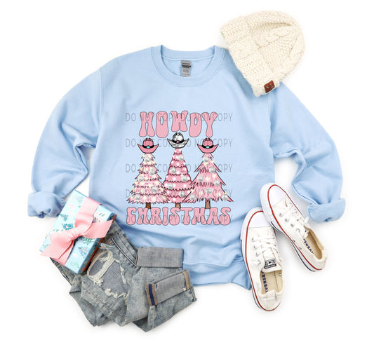 Howdy Christmas Pink Tree - DTF