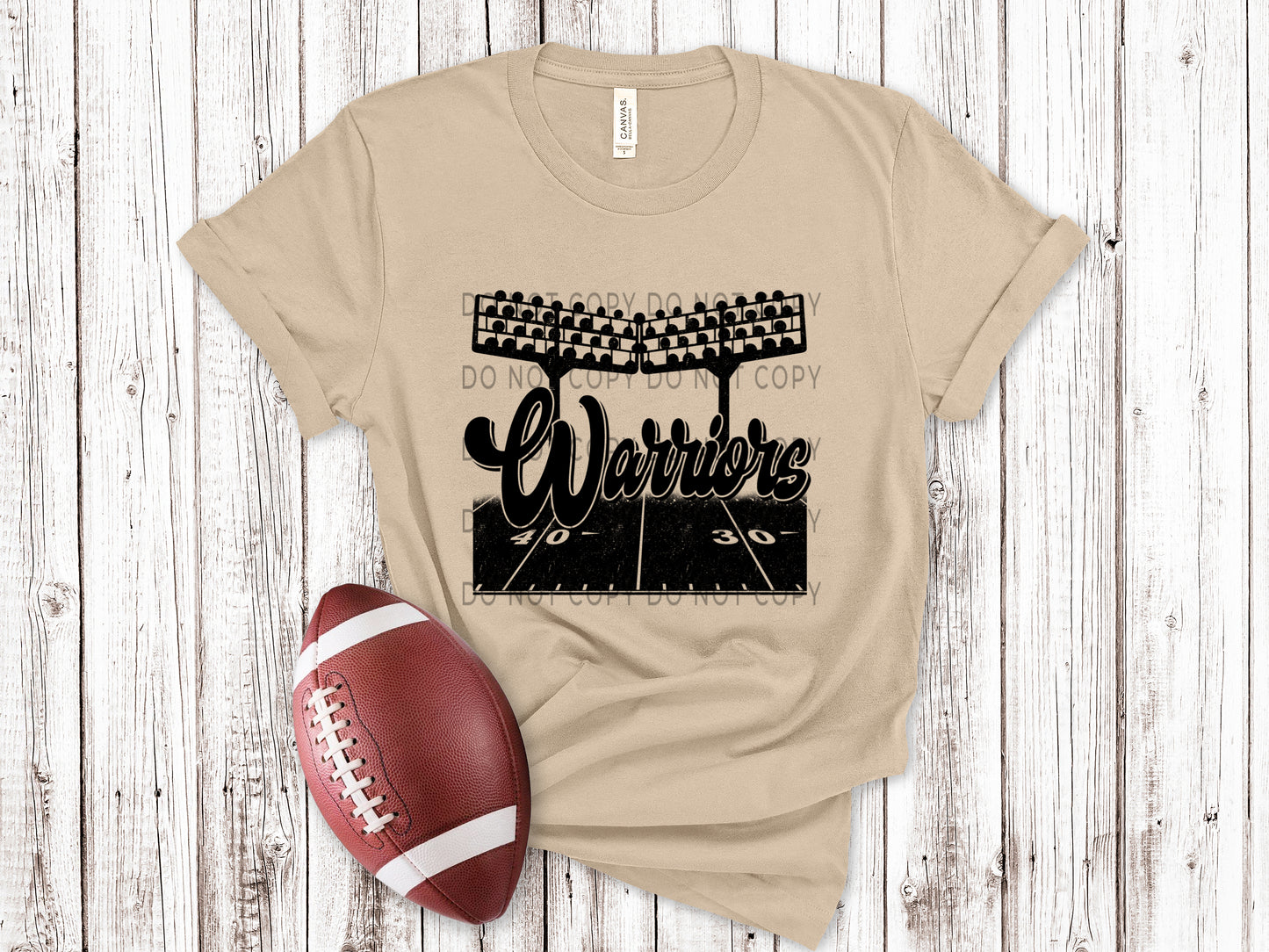 Warriors Football Field BLK - DTF