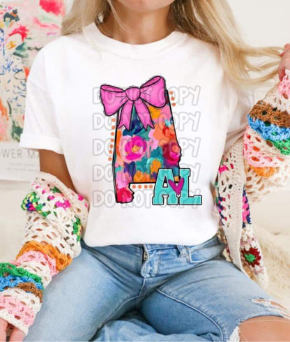 Mixed Paint With Bow States (ALL STATES)-DTF
