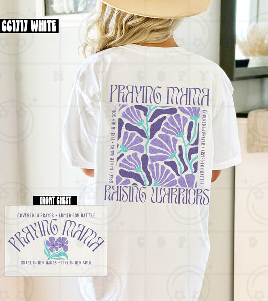 praying mama raising warriors purple(back)  -DTF