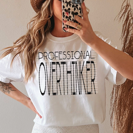 professional overthinker thin line-dtf