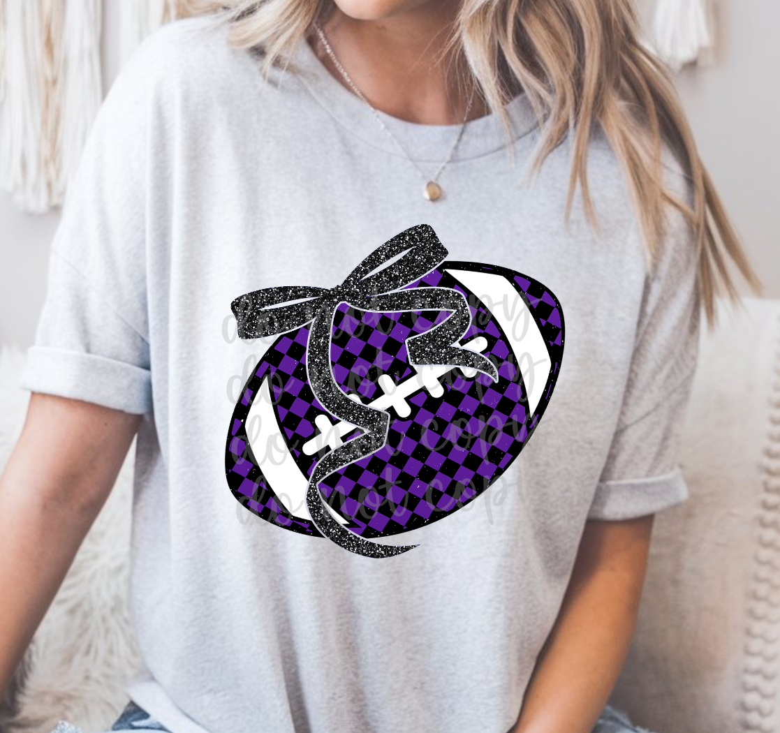 Football Silver Bow( color dropdown) -DTF&UV