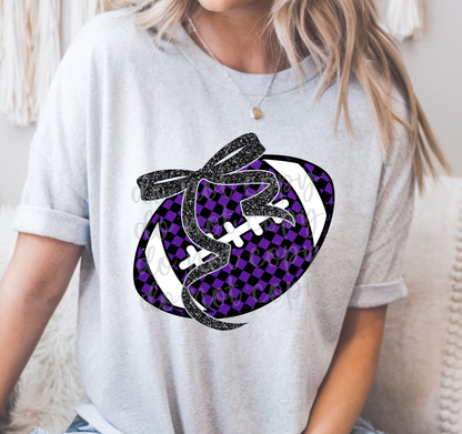 Football Silver Bow( color dropdown) -DTF&UV