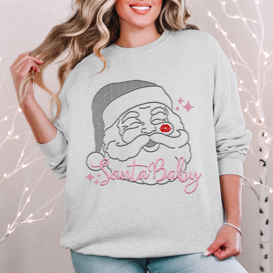 santa baby grey pink-DTF