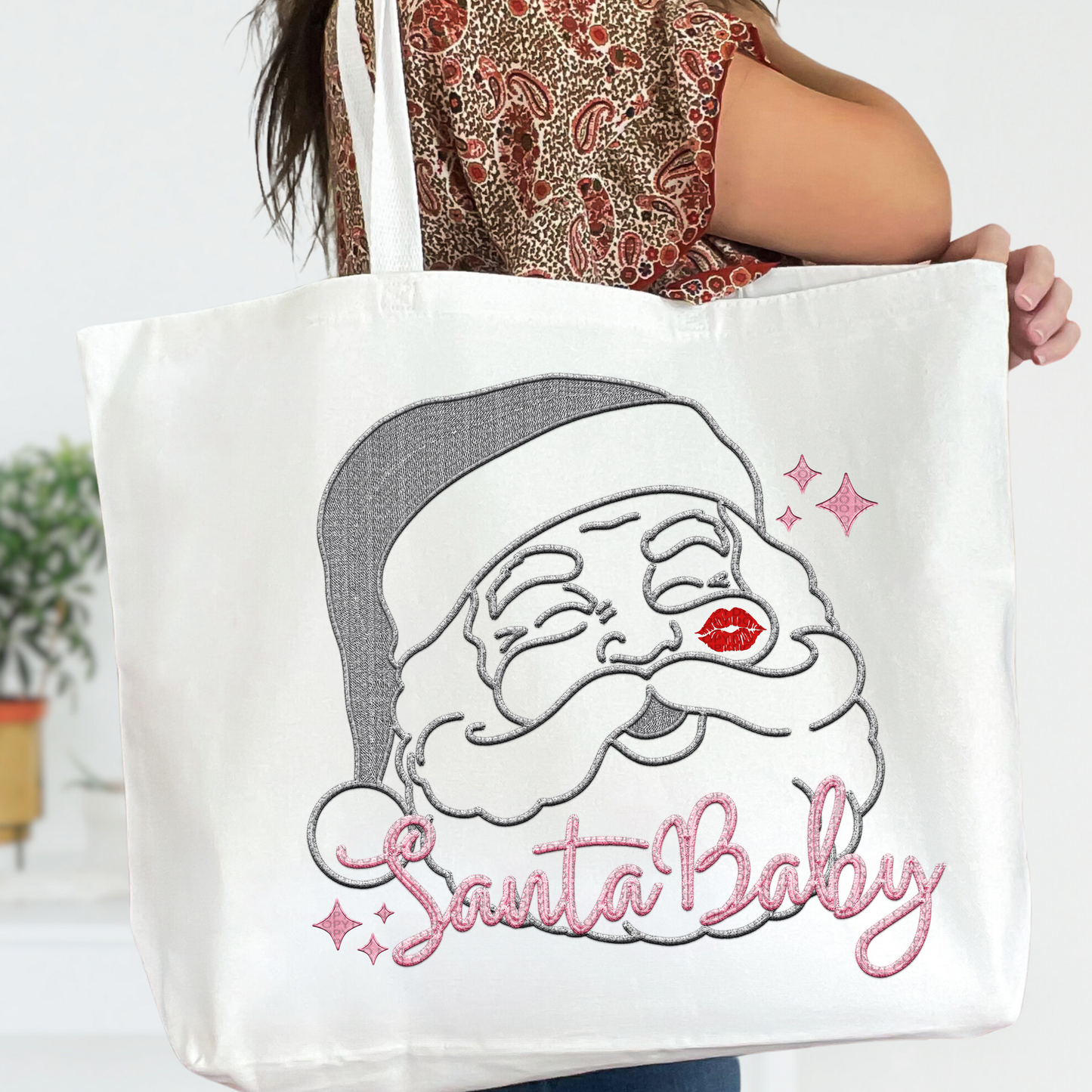 santa baby grey pink-DTF
