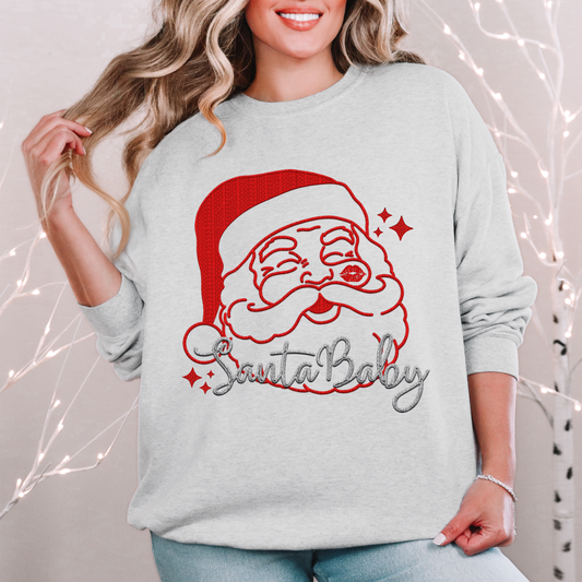 Santa baby red grey-DTF