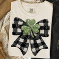 shamrock bow fabric  -DTF&UV