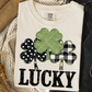 shamrock lucky fabric  -DTF&UV