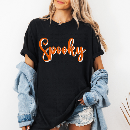 Spooky Orange and white -DTF&UV