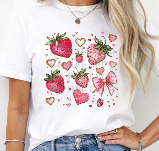 strawberries and bows -DTF&UV