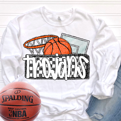 Basketball Mascots ball net backboard (DROPDOWN)-DTF&UV