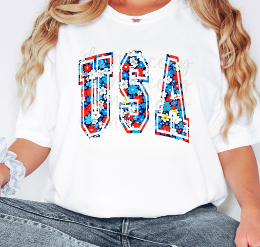 usa floral -DTF&UV