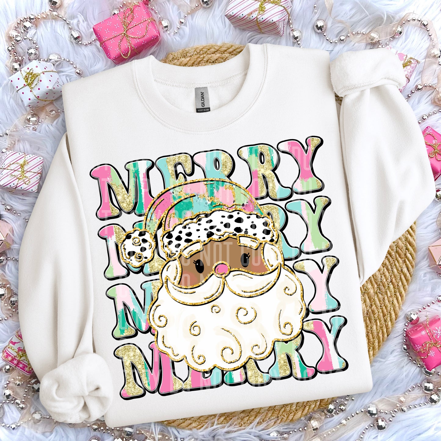 Brushstroke letter Santa(Multiple Options)-DTF