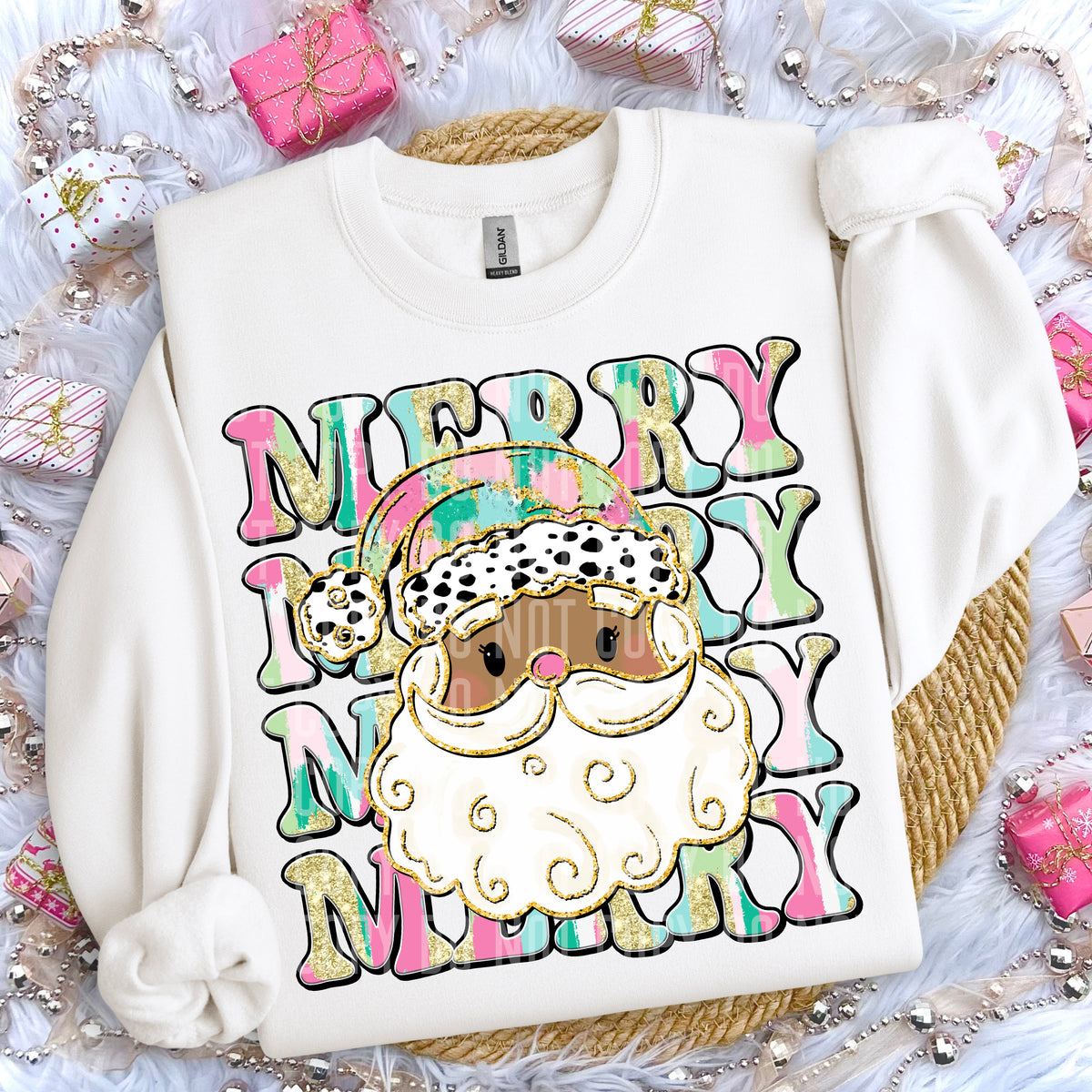 Brushstroke letter Santa(Multiple Options)-DTF