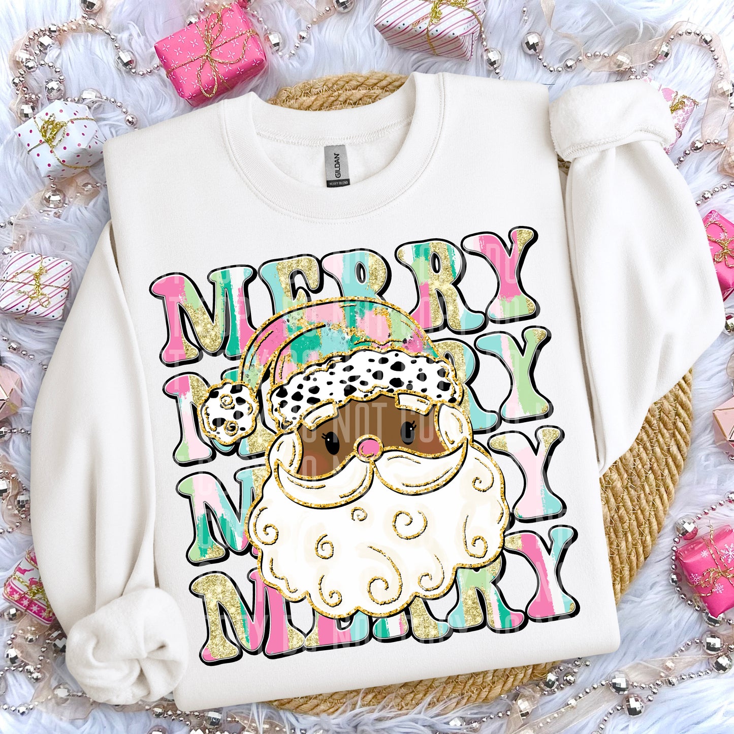 Brushstroke letter Santa(Multiple Options)-DTF