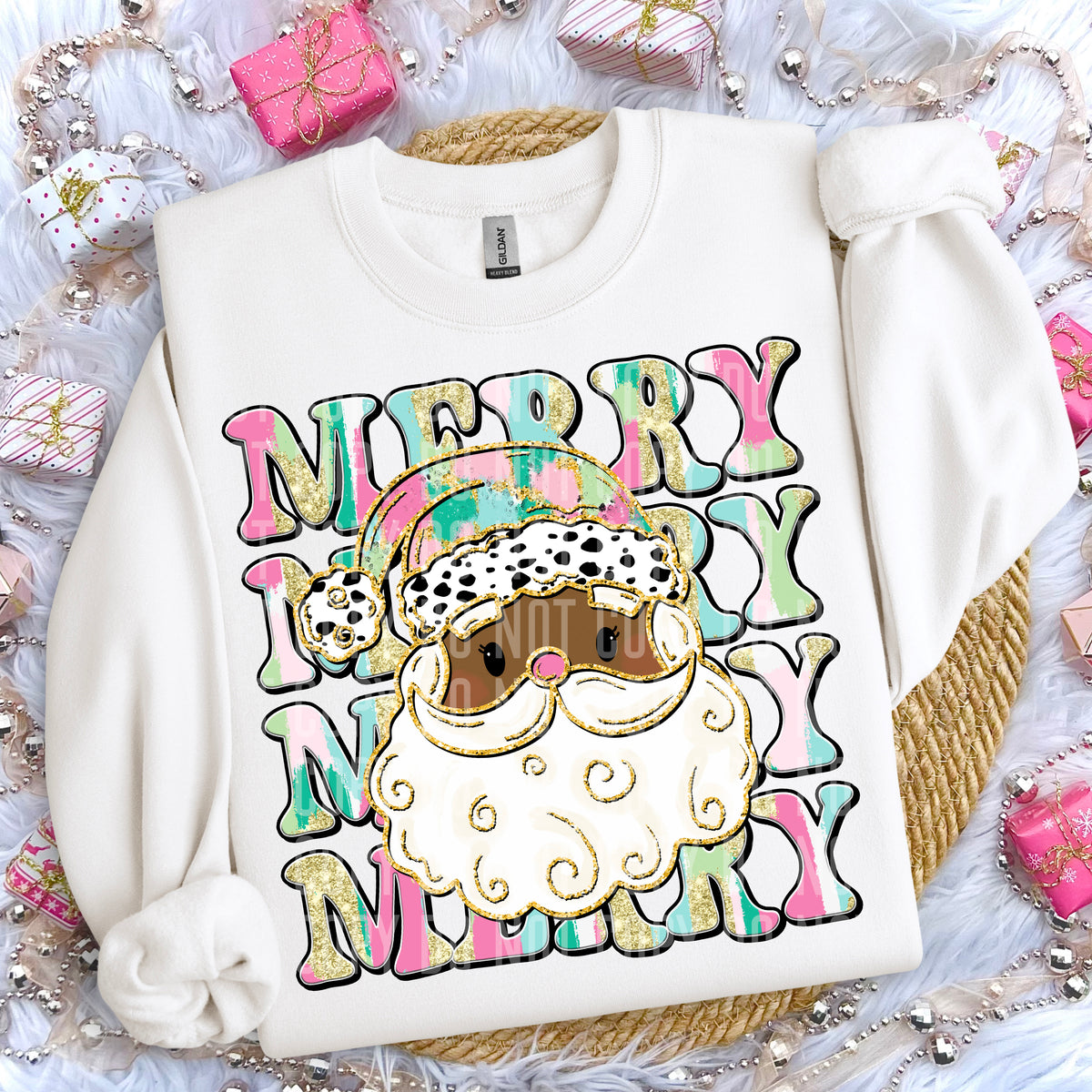 Brushstroke letter Santa(Multiple Options)-DTF
