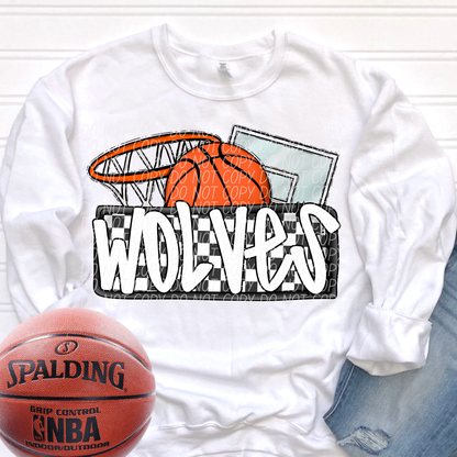 Basketball Mascots ball net backboard (DROPDOWN)-DTF&UV