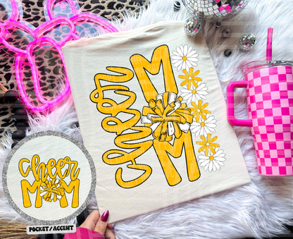 Cheer Mom (Includes front and back-COLORS IN DROPDOWN)- DTF&UV