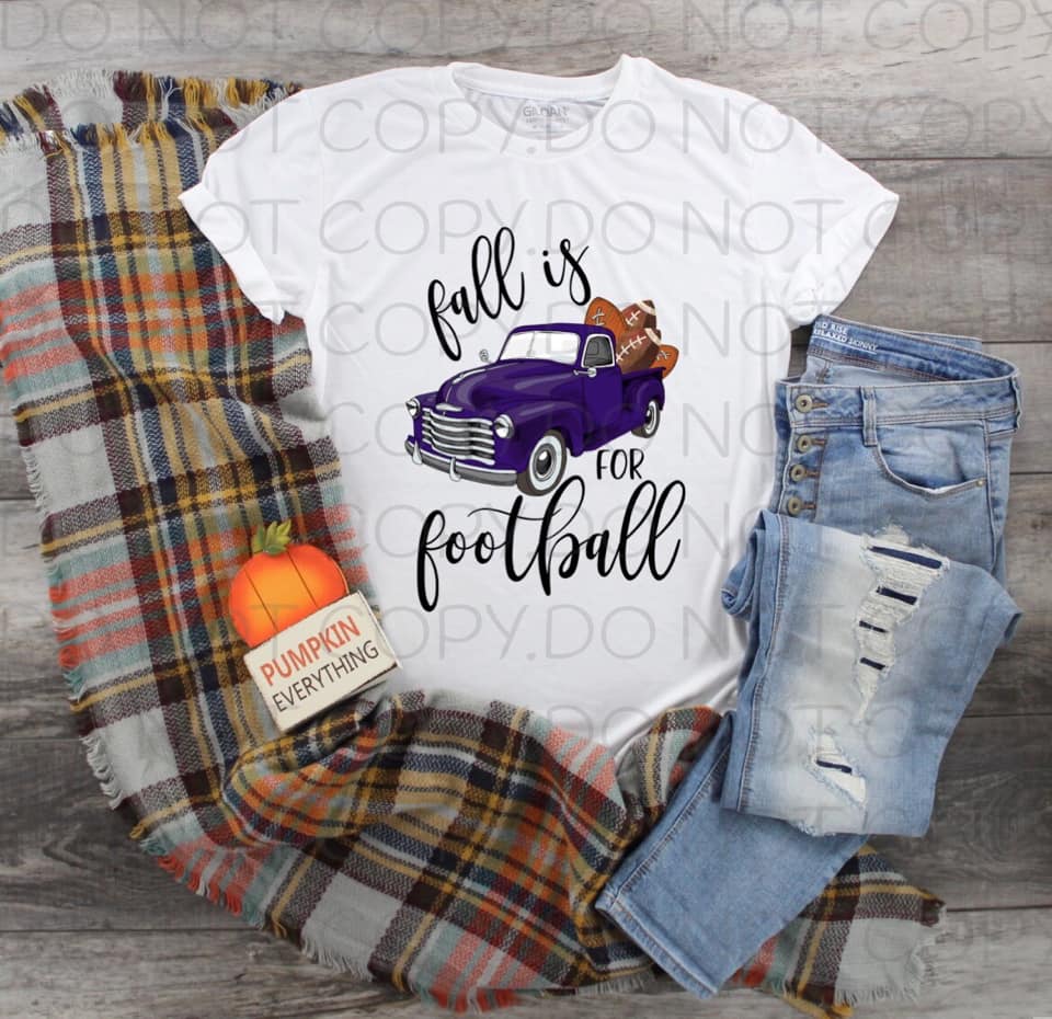 Fall Is For Football Purple Truck- Sublimation