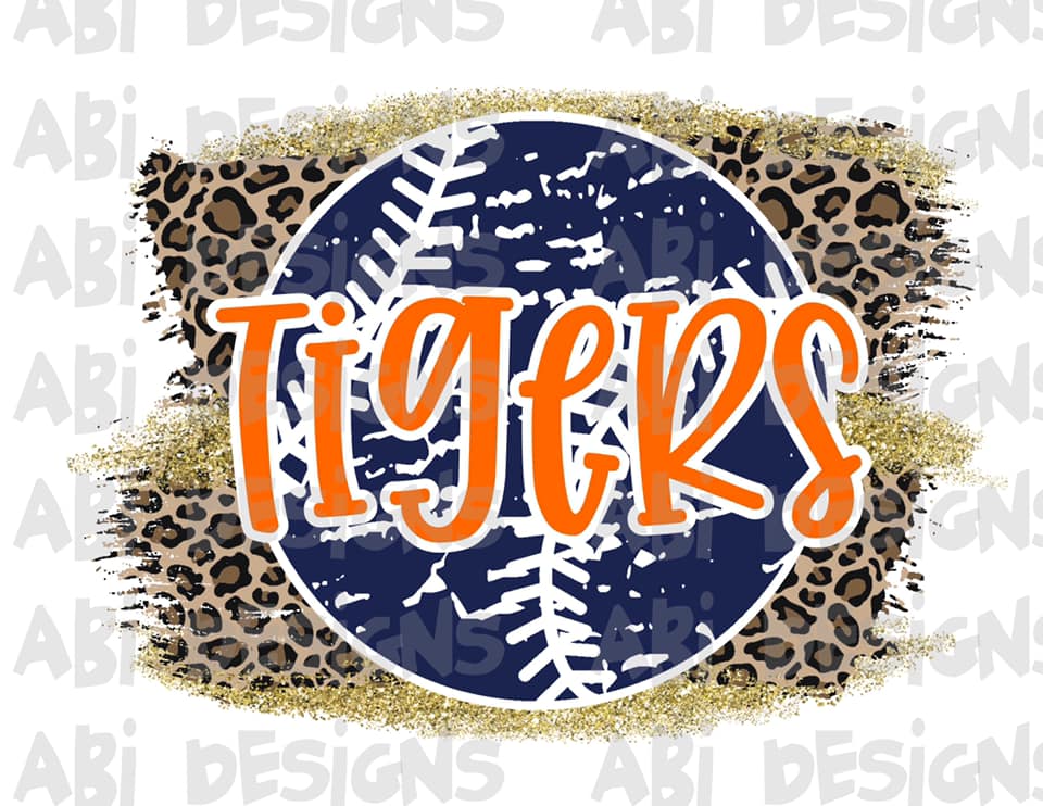 Tigers baseball leopard- Sublimation