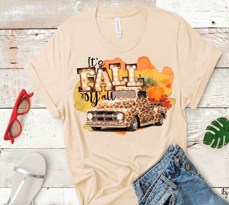 It's Fall Y'all leopard truck- Sublimation