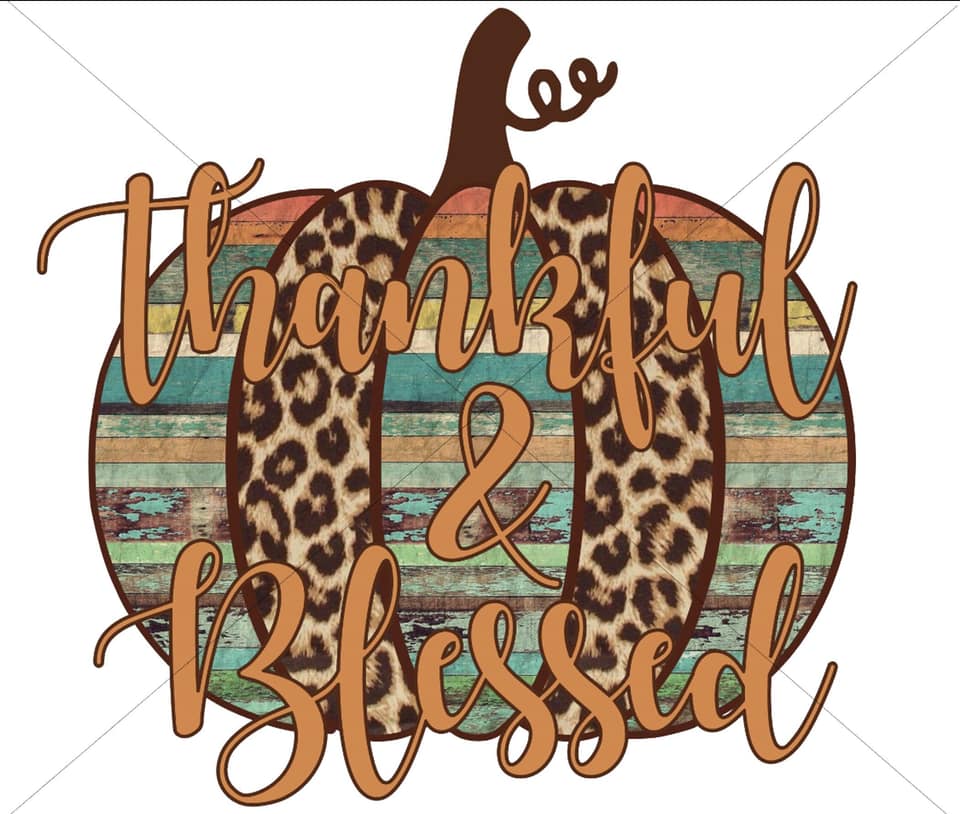 Thankful & Blessed Turquoise/leopard- Sublimation