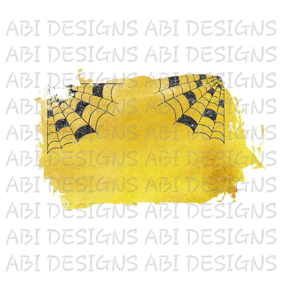 Yellow Backround With Spiderwebs- Sublimation