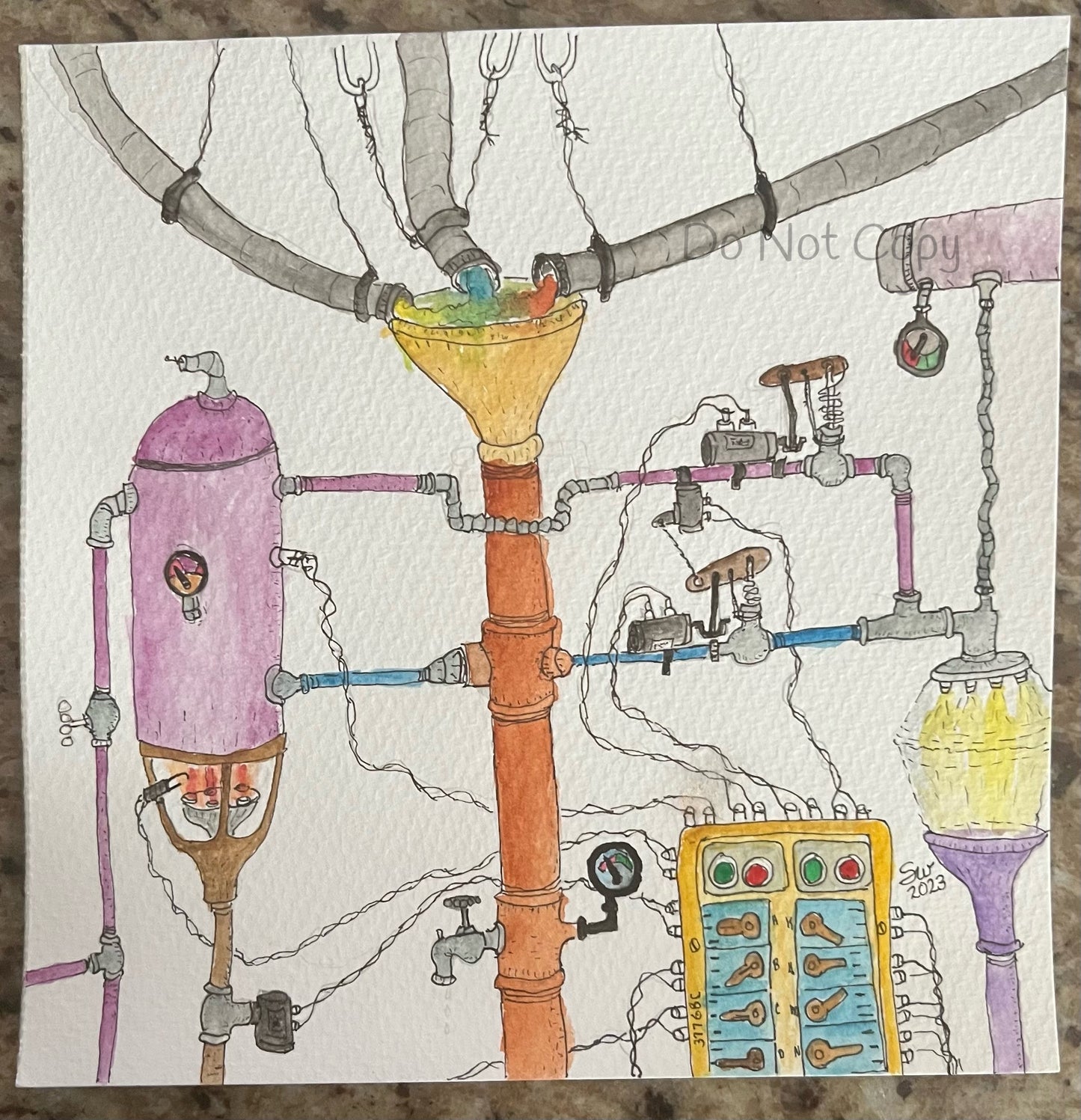 Industrial abstract 1-8x8