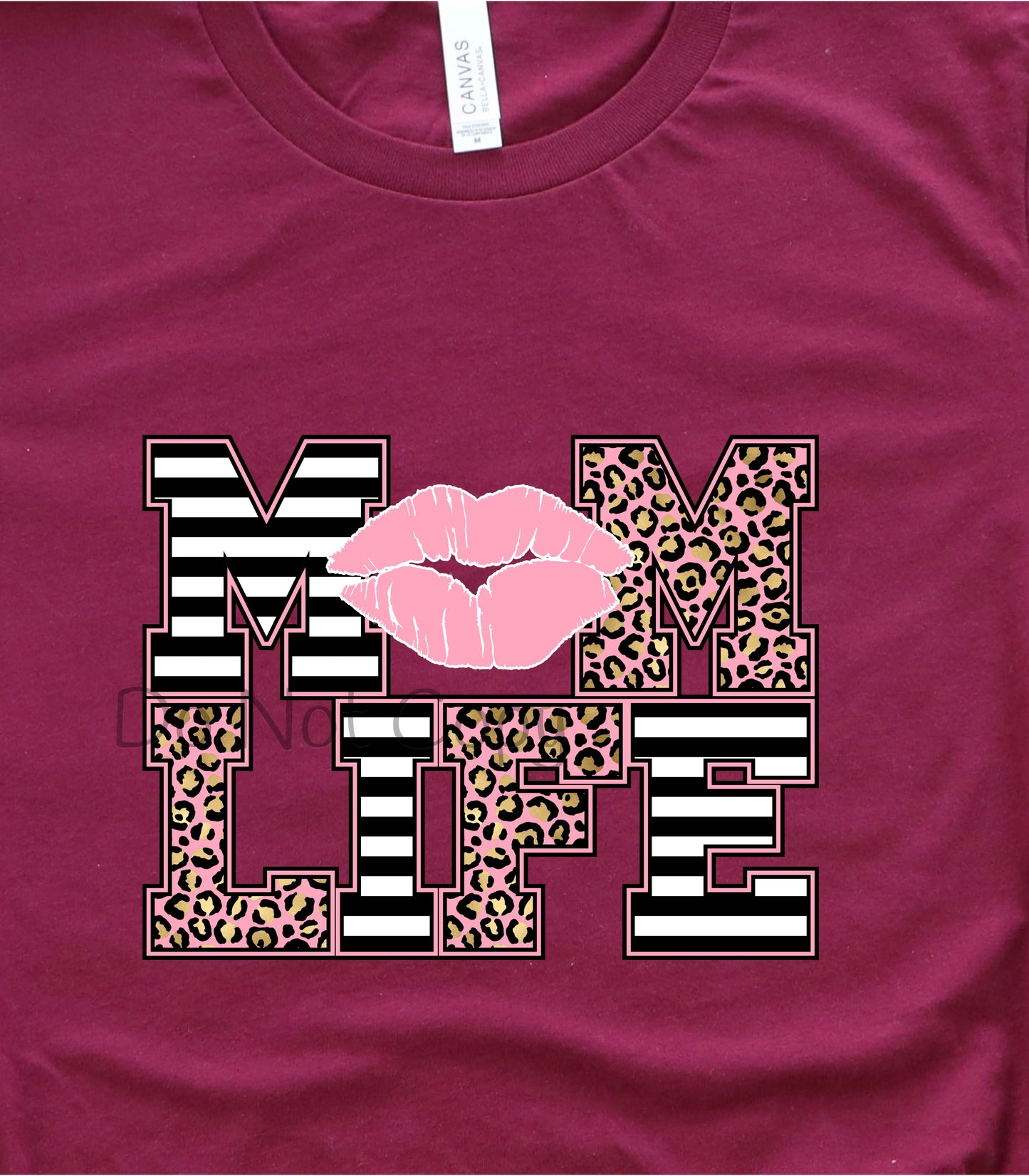 Mom life kiss pink lips-DTF