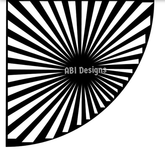 Sun burst stencil Sleeve