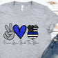 Peace love back the blue-DTF