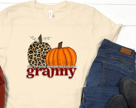 My favorite pumpkins call me Granny leopard pumpkin-DTF