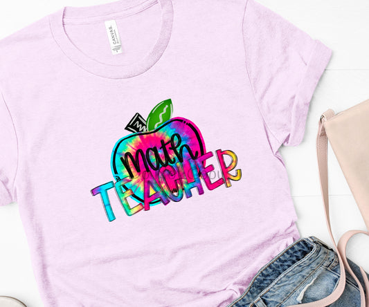 Math teacher tie dye- DTF