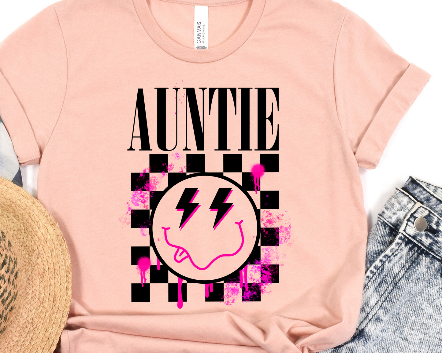 Auntie checker (Black)-DTF