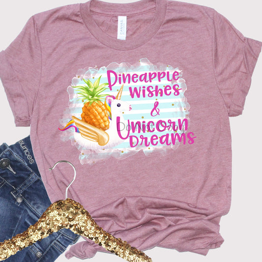 Pineapple wishes & unicorn dreams-DTF