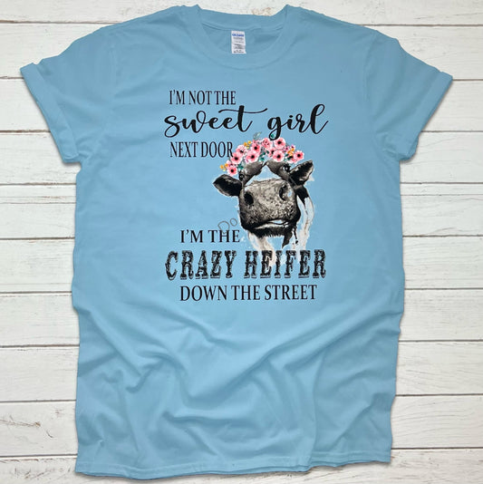 I’m not the sweet girl next door I’m the crazy heifer down the street -DTF