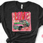 Love green pink polka dot truck-DTF