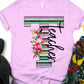 T striped Teacher-DTF
