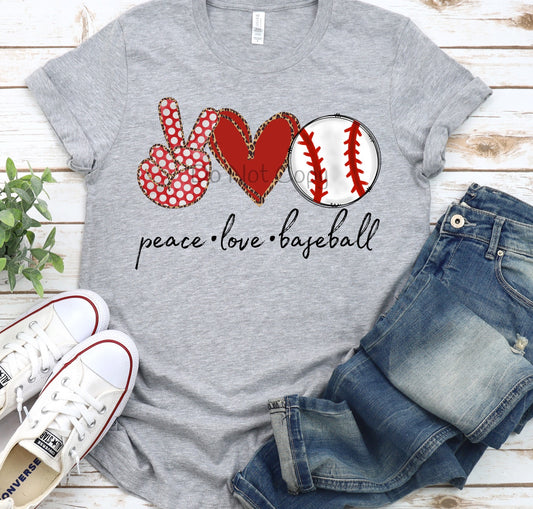 Peace love baseball -DTF