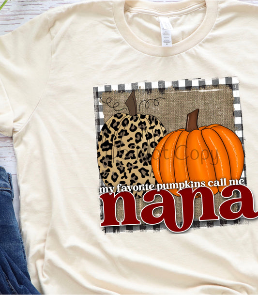 My favorite pumpkins call me nana leopard pumpkin frame-DTF