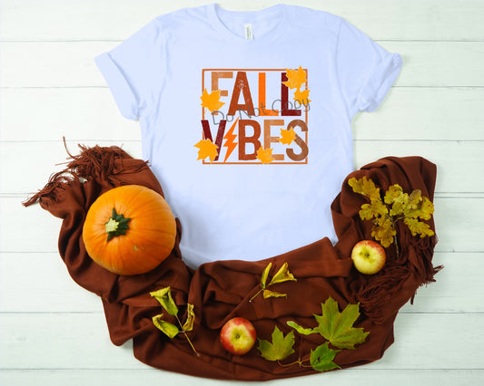 Fall vibes lightning bolt leaves-DTF