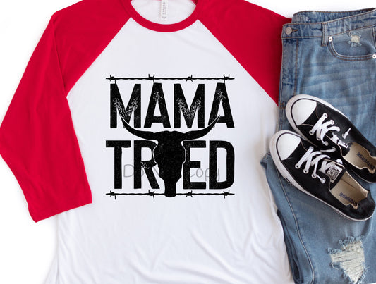 Mama tried barbed wire black-DTF