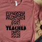 School single color leopard substitute teacher-DTF