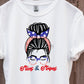 Stars & stripes messy bun-DTF
