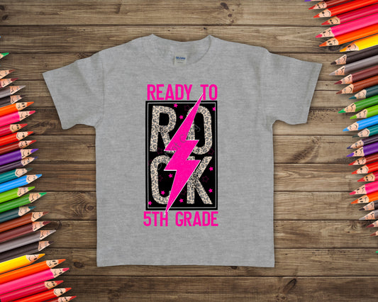Ready to rock fifth grade -PINK- DTF